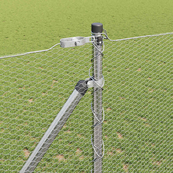 vidaXL Palo della recinzione Argento 25 x 1,2 m (rete da 13 mm)