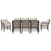 vidaXL Set da Pranzo per Giardino con cuscino 9 pcs Marrone polyrattan