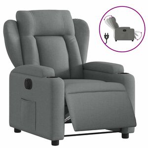 vidaXL Poltrona Elettrica Reclinabile Grigio Scuro in Tessuto
