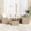 vidaXL Set Divano da Giardino con cuscino 7 pcs Beige polyrattan
