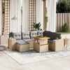 vidaXL Set Divano da Giardino 8 pz con Cuscini Beige in Polyrattan