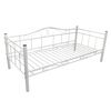 vidaXL Divano Letto con Materasso Bianco in Metallo 90x200 cm