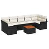 vidaXL Set Divano da Giardino 8 pz Nero polyrattan