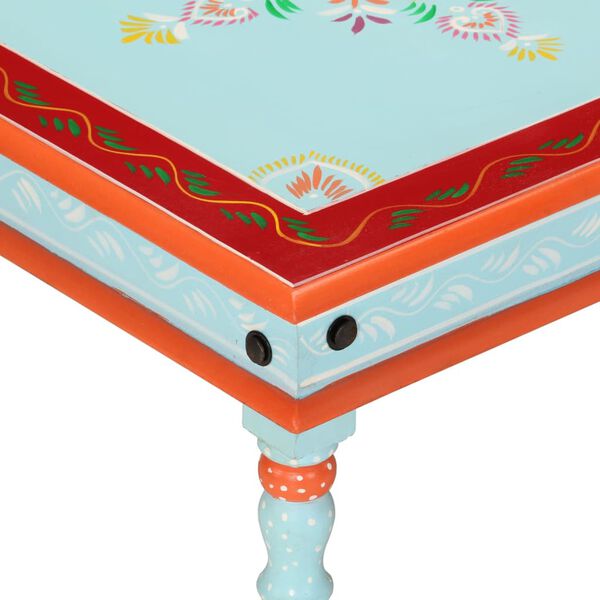 vidaXL Tavolino Salotto Blu Dipinto a Mano in Legno Massello di Mango