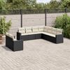 vidaXL Set Divani da Giardino 9 pz con Cuscini Nero in Polyrattan