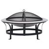 vidaXL Braciere da Giardino con Griglia in Acciaio Inox 76 cm