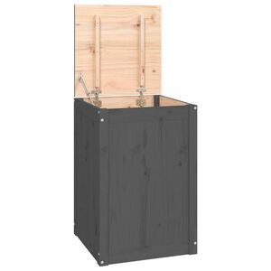 vidaXL Contenitore per Bucato Grigio 44x44x66 cm Legno Massello Pino