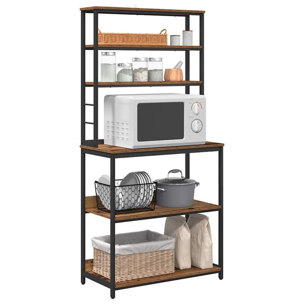 vidaXL Mensola da cucina Legno vecchio 80 x 40 x 168 cm