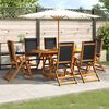 vidaXL Set Pranzo da Giardino 7pz Legno Massello di Acacia e Textilene