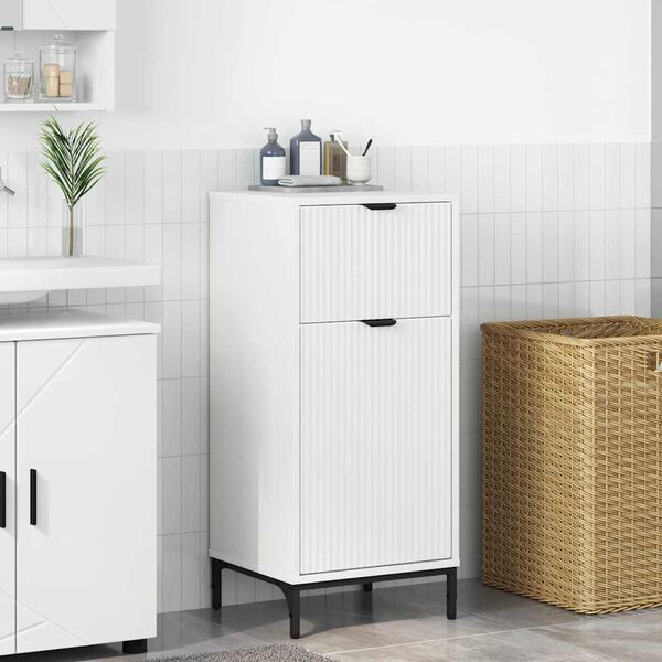 vidaXL Mobile da Bagno con cassetto con porta Bianco 39,5 x 36 x 88 cm