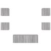 vidaXL Mobili TV a Muro 5pz con Luci LED Grigio Sonoma
