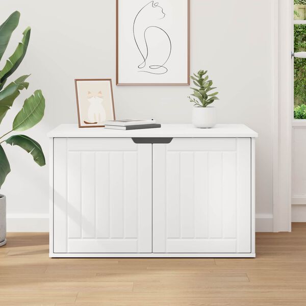 vidaXL Casa per Gatti Bianco 85 x 55 x 50,5 cm Legno multistrato