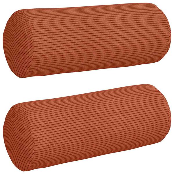 vidaXL Cuscini a rullo 2 pcs Rosso Arancio Ø 15 x 40 cm