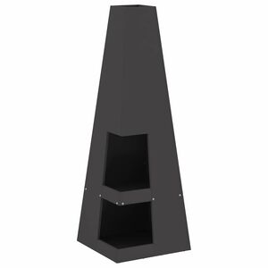vidaXL Braciere Nero 35 x 35 x 100 cm Acciaio Corten