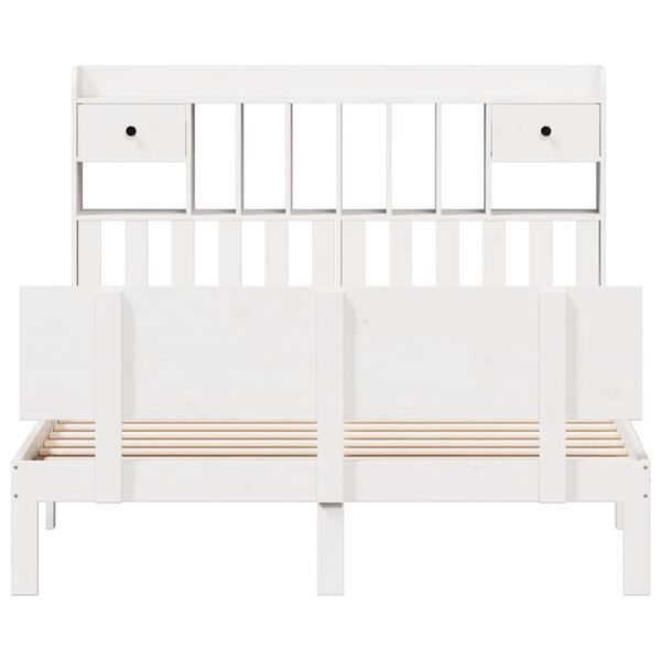 vidaXL Letto Libreria senza Materasso Bianco 140x200 cm Legno di Pino