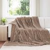 vidaXL Coperte da Pile 6 pcs Cammello 240 x 220 cm Panno