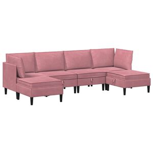 vidaXL Set di mobili per il soggiorno 6 pz Rosa Velluto