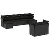 vidaXL Set Divani da Giardino 9 pz con Cuscini Nero in Polyrattan
