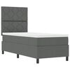 vidaXL Letto a molle con materasso Grigio scuro 80 x 200 cm Tessuto