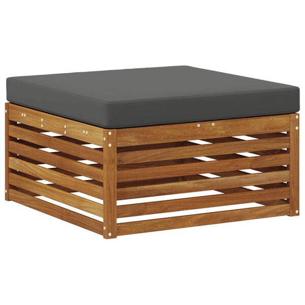 vidaXL Set divani 8 pcs Naturale e Antracite Legno di Acacia Massello
