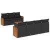 vidaXL Set Divani da Giardino con Cuscini 8 pz Nero in Polyrattan