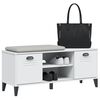 vidaXL Panca Portascarpe VIKEN Bianca 106x35x45 cm Legno Multistrato