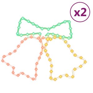 vidaXL Figure Natalizie Campane con 72 LED 2 pz 50x56 cm