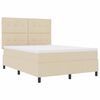 vidaXL Letto a molle con materasso Crema 140 x 190 cm Tessuto
