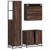 vidaXL Set Mobili da Bagno 3 pz Rovere Marrone in Legno Multistrato
