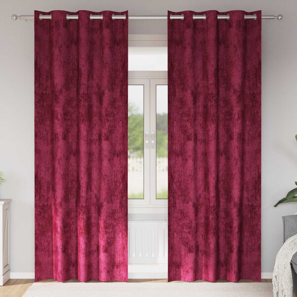 vidaXL Tende in Velluto 2 pcs Rosso vino 245 x 140 cm Velluto