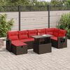 vidaXL Set Divani da Giardino con Cuscini 8 pz Marrone Polyrattan Acacia