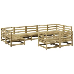 vidaXL Set Divani da Giardino 9 pz in Legno Impregnato di Pino