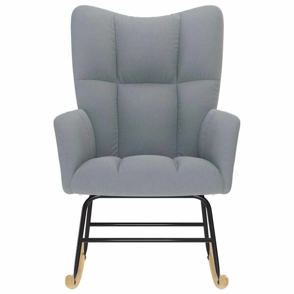 vidaXL Sedia a Dondolo Grigio Chiaro in Tessuto