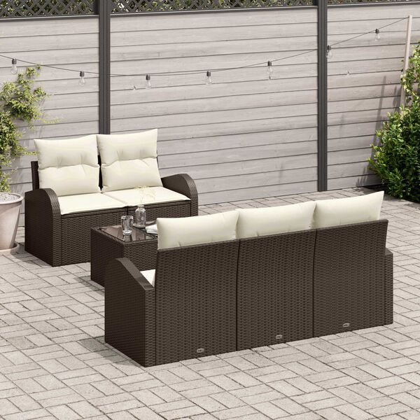 vidaXL Set Divano da Giardino Marrone 55 x 55 x 37 cm polyrattan