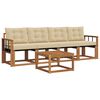vidaXL Set di divani da esterno con cuscino 5 pcs Naturale e Beige