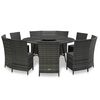 vidaXL Set da Pranzo per Esterni 7 pz con Cuscini in Polyrattan Grigio