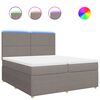 vidaXL Giroletto a Molle con Materasso Tortora 200x200 cm in Tessuto