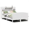 vidaXL Letto Libreria senza Materasso Bianco 140x200 cm Legno di Pino