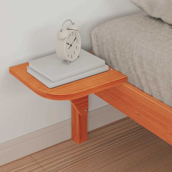 vidaXL Letto con Tavolini Laterali Marrone cerato 90 x 220 cm