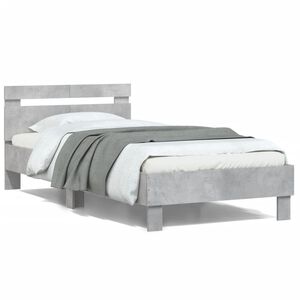 vidaXL Giroletto Testiera Grigio Cemento 100x200 cm Legno Multistrato