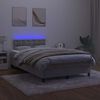 vidaXL Letto a Molle con Materasso e LED Grigio Chiaro 120x190 cm Velluto