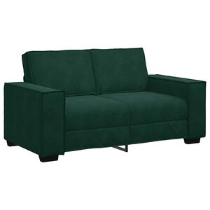 vidaXL Divano a 2 Posti Verde Scuro 160x78x84 cm in Velluto