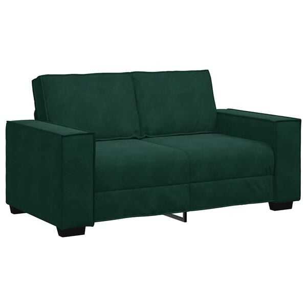 vidaXL Divano a 2 Posti Verde Scuro 160x78x84 cm in Velluto