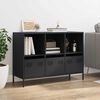 vidaXL Credenza Nera 101,5x39x73,5 cm in Acciaio Laminato a Freddo