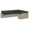 vidaXL Set Divano da Giardino 9pz con Cuscini Grigio Chiaro Polyrattan