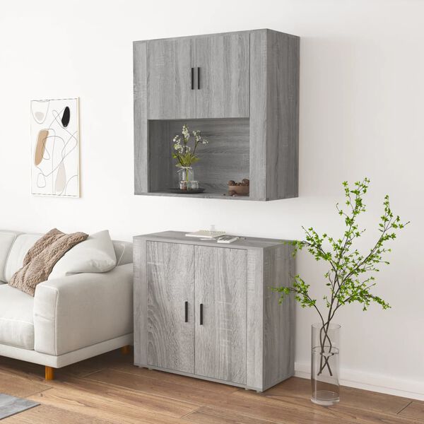 vidaXL Credenza Grigio Sonoma in Legno Multistrato