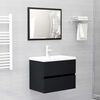 vidaXL Set Mobili da Bagno 2 pz Nero in Legno Multistrato