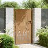vidaXL Cancello da giardino 100x200 cm in acciaio Corten con design erba