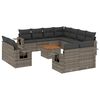 vidaXL Set Divani da Giardino 12 pz con Cuscini Grigio in Polyrattan