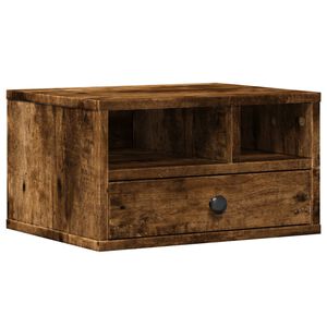 vidaXL Supporto Stampante Rovere Fumo 40x32x22,5 cm Legno Multistrato